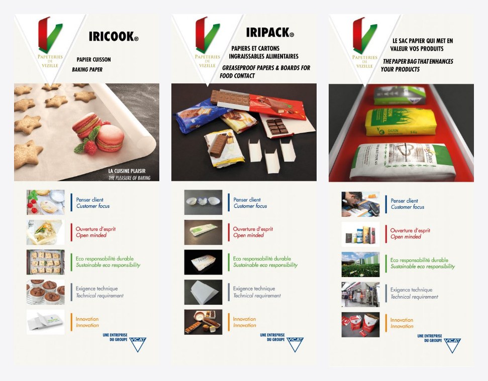 Roll-ups Iricook, Iripack et sac papier pour les Papeteries de Vizille
