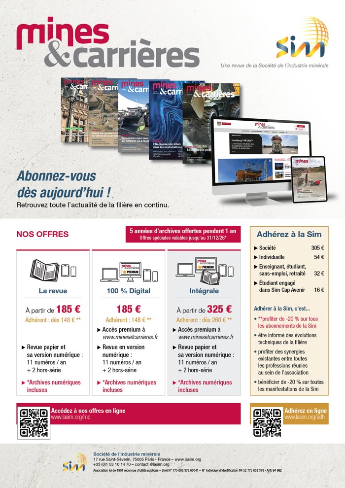 Publicité Mines & Carrières réalisée pour la Sim