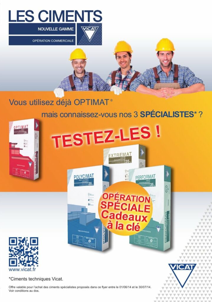 Flyer Vicat de lancement des ciments techniques